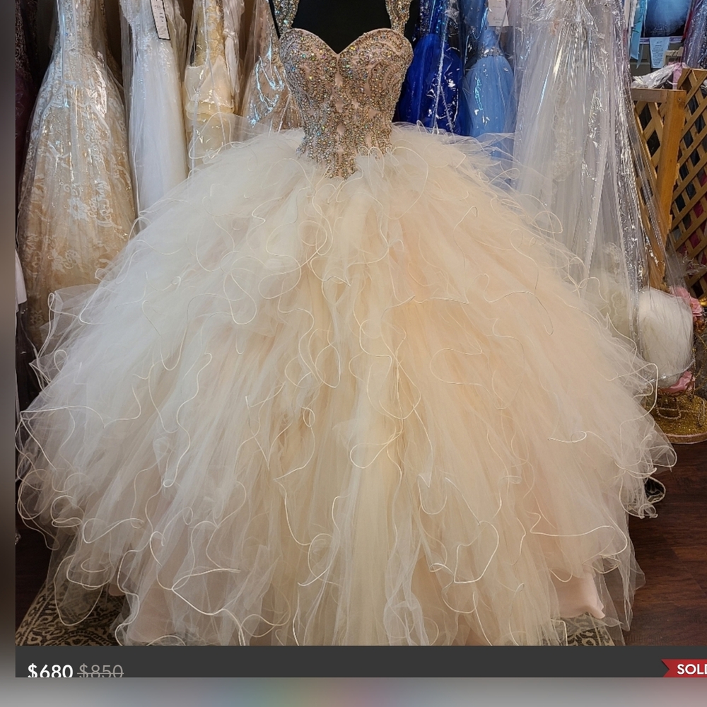 Mori Lee Champagne Quince Ballgown